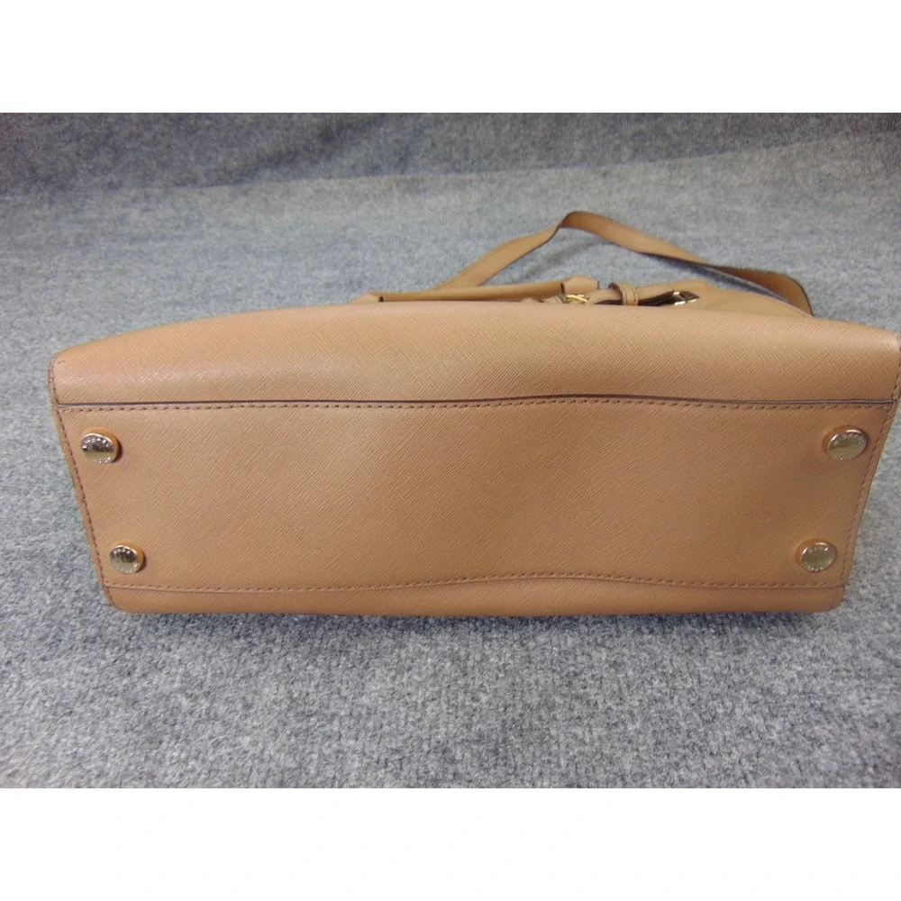 Michael Kors Hamilton Satchel Tan Brown‎ Saffiano 38H7YHMS3L Handbag